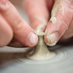 Jon French making smoe tiny pots
